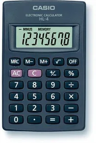 Kalkulator kieszonkowy, wyświetlacz 8-cyfrowy, CASIO HL-4T